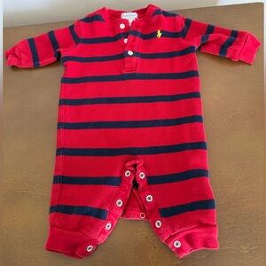 Ralph Lauren baby boy cotton striped one piece 3m